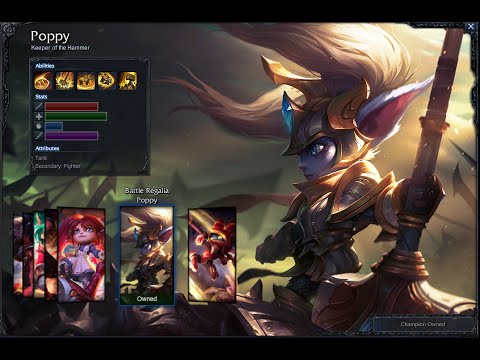 Battle Regalia Poppy Skin Spotlight Gameplay 1080p HD League Of Legends