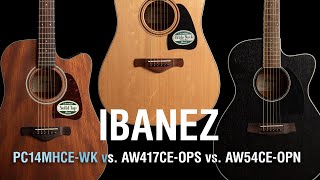 Video thumbnail for Ibanez PC14MHCE-WK vs. AW417CE-OPS vs. AW54CE-OPN by Public Peace