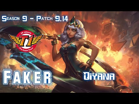 SKT T1 Faker QIYANA vs JAYCE Mid - Patch 9.14 KR Ranked