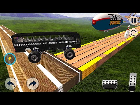Impossible Grand Monster Black Police Bus Stunts Driver Simulator Crash - Android GamePlay