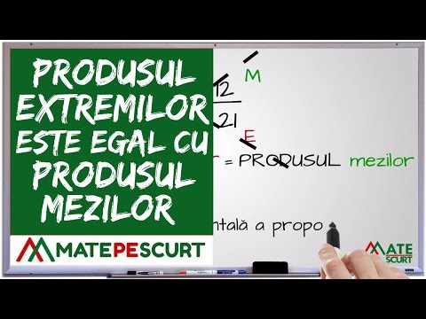 Produsul extremilor este egal cu produsul mezilor