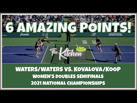6 AMAZING points - Waters/Waters vs. Kovalova/Koop - Women's Semifinal - 2021 Pickleball Nationals