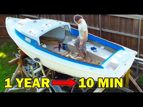 Old Vintage Sail Boat Fully Restored: Full Time-Lapse from Start to Finish