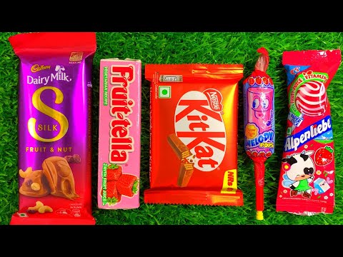 Satisfying Video Asmr Unboxing GIANT Sweets Chocolate and Rainbow Lollipops with Candy Cutting Asmr.