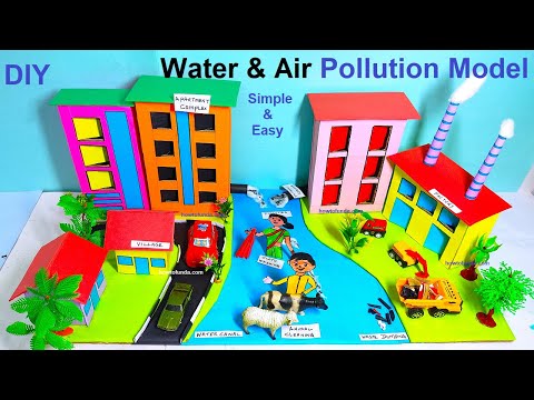 water pollution working model making using cardboard and waste materials diy best out of waste