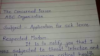 How to write application for sick leave,How to write application,application in English