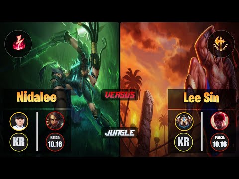 Canyon NIDALEE (Jungle) [Electrocute] VS LEE SIN - Challenger KR Patch 10.16