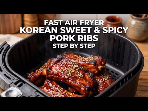 Fast Air Fryer Korean Sweet and Spicy Pork Spare Ribs (Dwaeji Galbi) Cooking Guide Step By Step