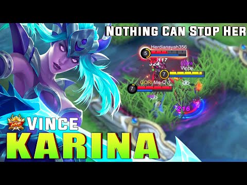 Nothing Can Stop Her | Top 3 Global Karina by Vince ~ Mobile Legends