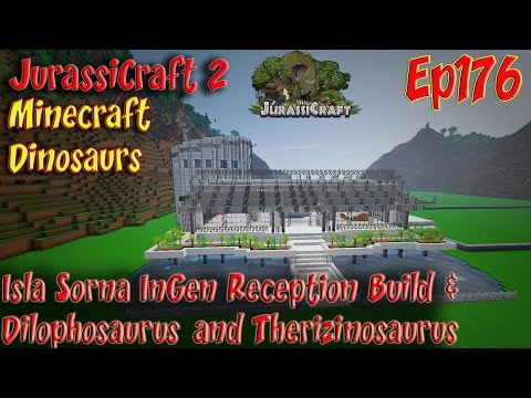 JurassiCraft 2.0 Jurassic World Ep176 InGen  Isla Sorna Cooling Tower Dilophosaurus Therizinosaurus