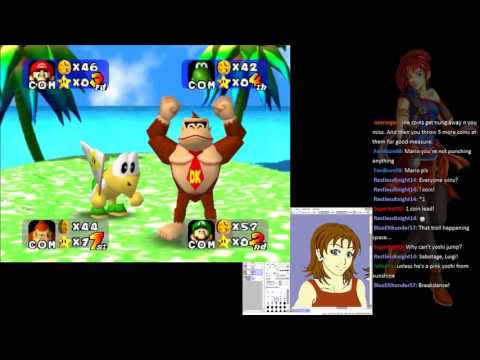Mario Party Plays as MK404 Draws | Yoshi's Tropical Island