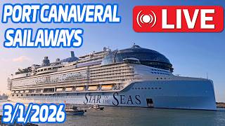 🔴 LIVE: 5 Cruise Ships Sail Away from Port Canaveral! | Star of the Seas, MSC Seashore & More 3.1.26
