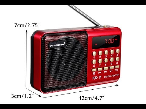 Портативное минирадио, цифровой FM USB TF MP3 плеер .Обзор.