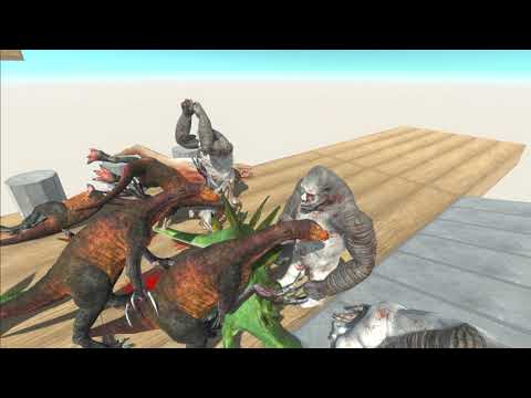 GORO ARMY vs HERBIVORE DINO ARMY vs CARNIVORE DINO ARMY - Animal Revolt Battle Simulator