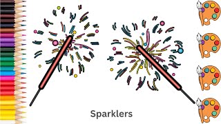 Sparklers - Sketch Art and Paint | Step by step tutorial | Pencil to Palette