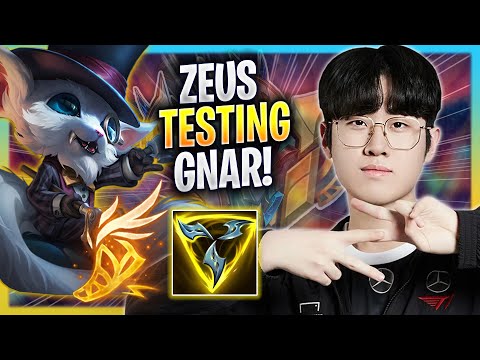 ZEUS TESTING GNAR IN KR SOLOQ! - T1 Zeus Plays Gnar TOP vs Rumble! | Season 2023