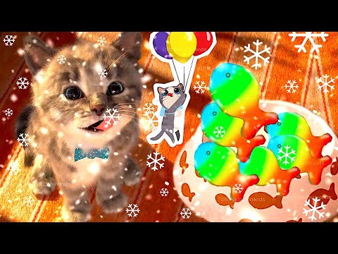 FUNNY CATS CUTE LITTLE KITTEN ADVENTURE NEW YEAR - CUTE ANIMATED KITTY FRIENDS NE#1002