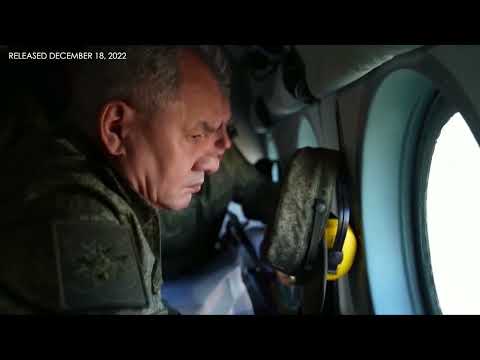 Russian military shows footage of Shoigu flying over areas of deployment of troops
