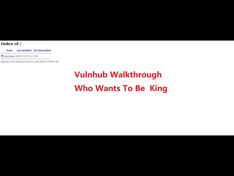 Cyber Security | Ethical Hacking | Pentesting Lab | Vulnhub |  Walkthrough |  Who Wants To Be King 1