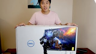 Newest Dell 27" Curved Gaming Monitor - S2721HGF Unboxing and Setup