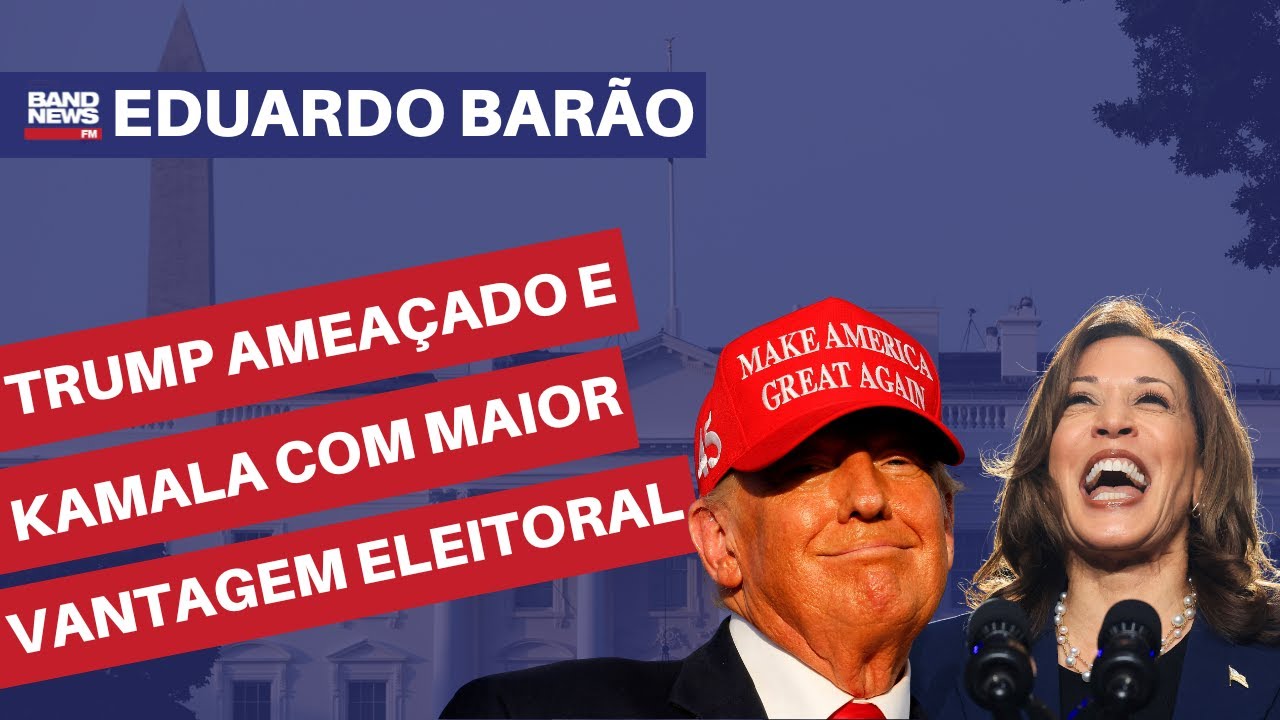 Trump ameaçado e Kamala com maior vantagem eleitoral | Eduardo Barão