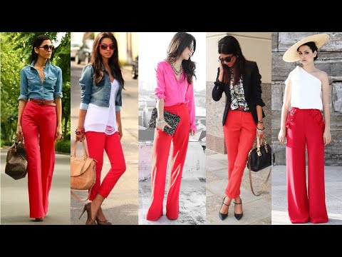 COMBINACIONES DE ROPA DE MODA / como combinar un PANTALÓN de color ROJO / Fashion Love