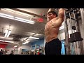 Overhead Triceps Extension superset Bicep Curls with rope attachment