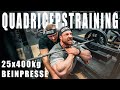 Erstes Beintraining nach Metroflex | 25x400kg Beinpresse | Frontsquats