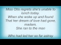 Linda Ronstadt - Miss Otis Regrets Lyrics