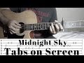 Midnight Sky - Unique Salonga (Fingerstyle Guitar Cover) Tabs on Screen Tutorial