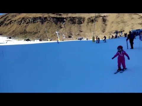 3 year old Olivia from Craigavon first time skiing in Italy Dolomites