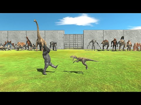 MUTANT PRIMATES + HERBIVORE DINOSAURS VS INFERNALS + CARNIVORE DINO - Animal Revolt Battle Simulator