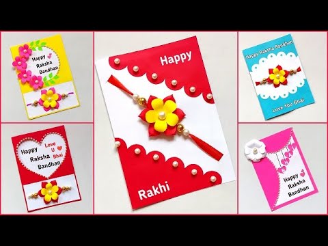 DIY 5 Easy Raksha bandhan Card making at home / How to make Raksha Bandhan card 2022