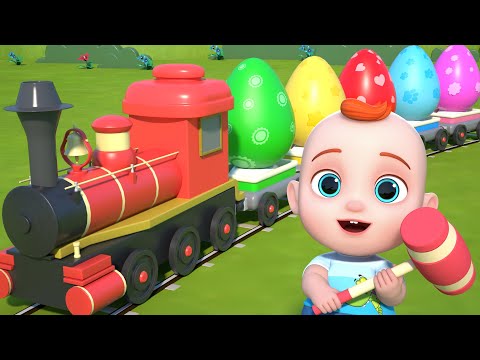 Trem de Cores com ovo surpresa | Desenhos animados para crianças | Bebê Leo Músicas Infantis