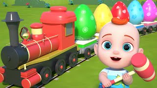 Trem de Cores com ovo surpresa | Desenhos animados para crianças | Bebê Leo Músicas Infantis