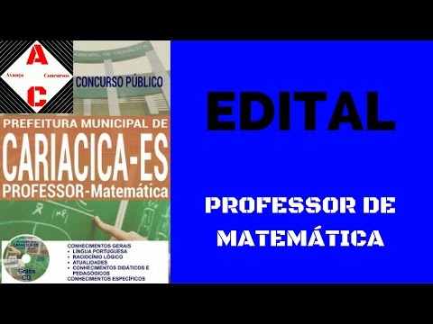 Edital Concurso Cariacica-ES 2016 - Professor de Matemática