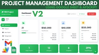 Complete Project Management Dashboard in Google Sheets & Apps Script | D29
