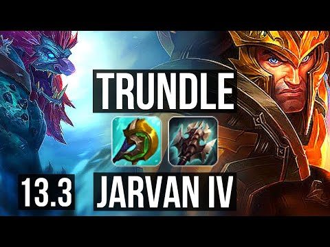 TRUNDLE vs JARVAN IV (JNG) | 9/1/8, Legendary | EUW Master | 13.3