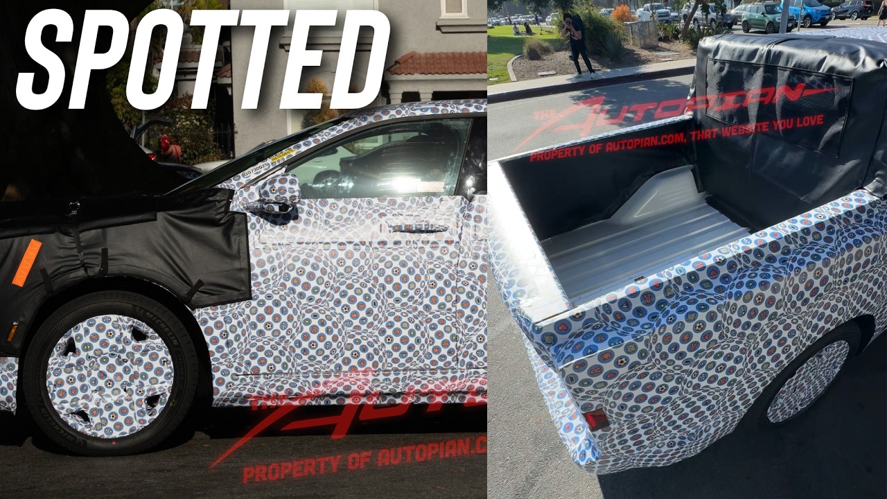 Camouflaged prototype of Ford's upcoming affordable electric pickup truck