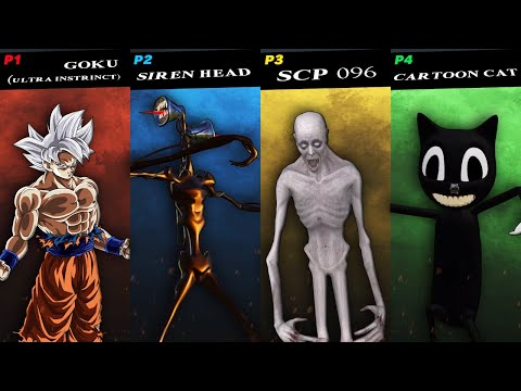 Goku VS Siren Head VS SCP 096 VS Cartoon Cat..! | SHORT TOURNAMENT #3