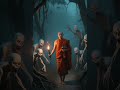 Buddhist monk walking in Scary Knight #travel #fyp #buddha #monk #trending #trendingshorts