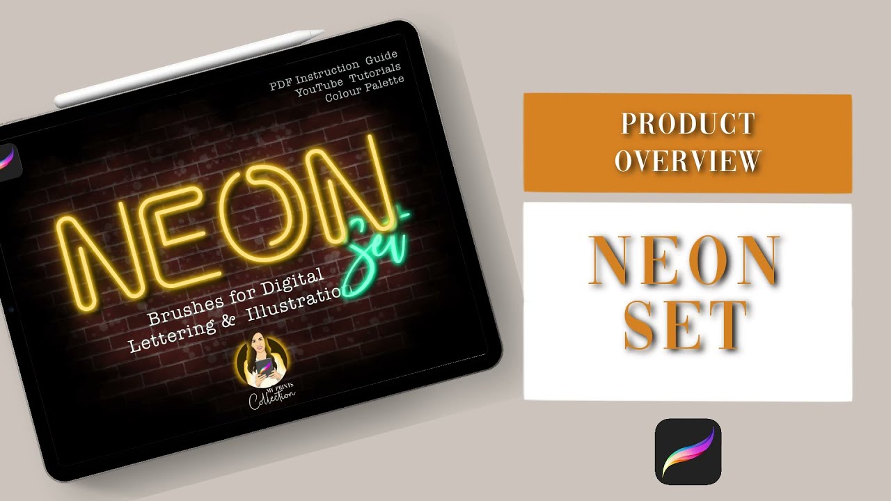 NEON PROCREATE BRUSH PACK | Quick Product Demonstration
