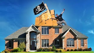PIRATE BOX FORT ON ROOF  📦🏡
