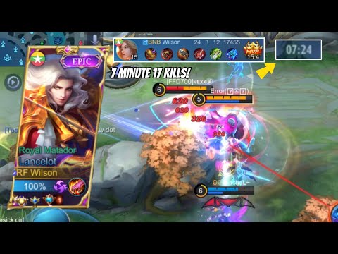 LANCELOT 7 MINUTES 17 KILLS!! | TOP GLOBAL LANCELOT SUPER AGGRESSIVE GAMEPLAY! | MLBB
