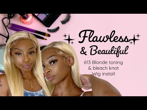 20inch Straight Lace Front Wig 613 Color Peruvian Blonde Hair Instock