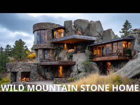 Inside a Wild Modern Stone House in the Mountains