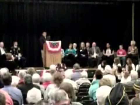 David Sanderson gives a short speech at Loves Park City Hall for Veteran's Day, 2011