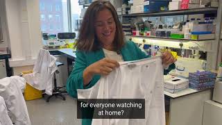 Gemma answers rapid fire strategy questions in a blood cancer lab