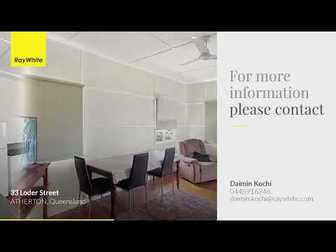 33 Loder Street, Atherton, QLD 4883, 3 कमरे, 1 बाथरूम, House
