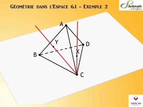 géométrie dans l'espace point de percée d'une droite tétraèdre exple 2